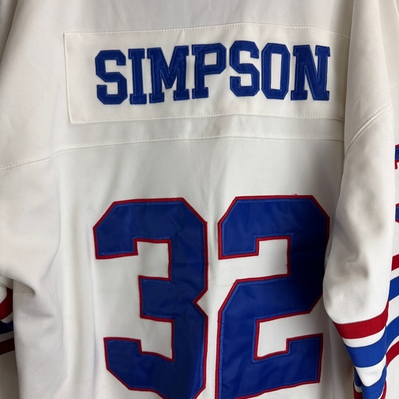 Vintage Mitchell Ness O.J. Simpson 32 Buffalo Bills Long Sleeve Jersey Size 54 - Picture 8 of 11